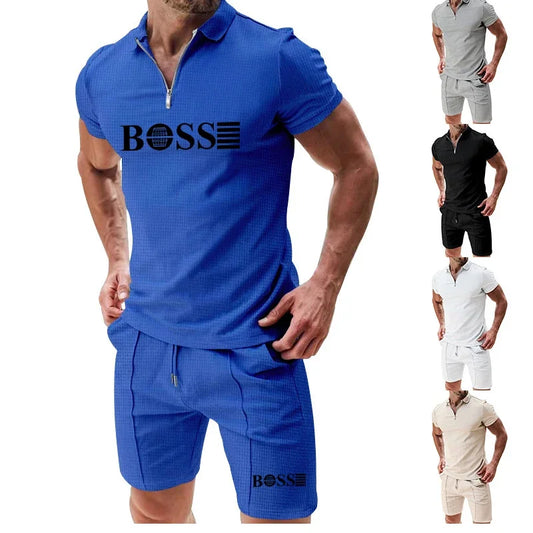 The new series of European and American men's summer POLO shirts, short-sleeved sets and sportswear feature comfortable and brea
