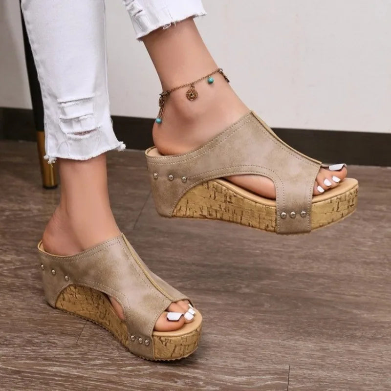 Women Slippers Roman Open Toe Platform Sandals Women Summer Retro Peep Toe Wedges Casual Slippers Slides Women Zapatos De Mujer