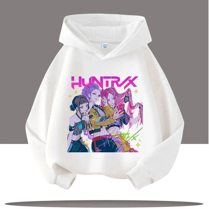 Autumn Demon Hunters Print Kids Hoodies Girls Fashion Long Sleeve Outerwear Hooded Coat for Children's Fashion Pullover Boy Tops