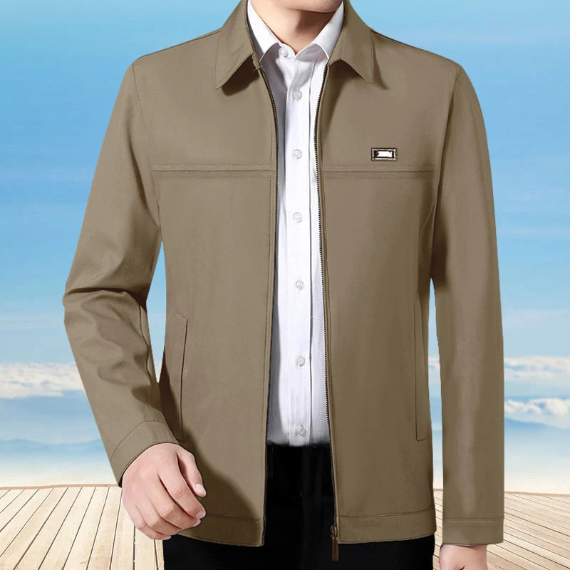 MANTLCONX Newest Solid Business Men's Jacket Male Slim Fit Outerwear Men Zip Up Jacket Men Spring Thin Jacket Men's Clothing