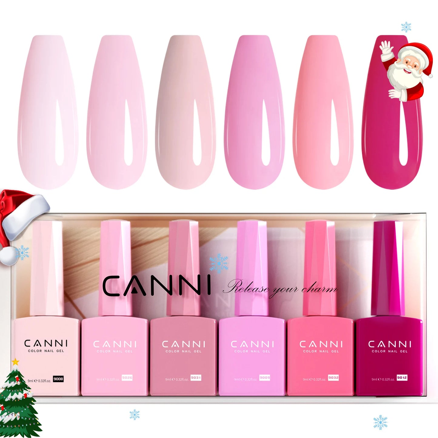CANNI Hema Free Nail Gel Polish Thanks Giving Gift Christmas Red Color Collection Semi Permanent 9ml French Nail Gorgeous Color