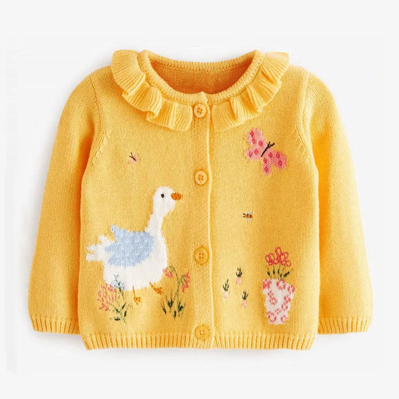 Little maven Kids Girls Clothes Lovely Pink Rabbit Sweater with Little Chicks Cotton Sweatshirt Autumn Outfit for Kids 2 to7year