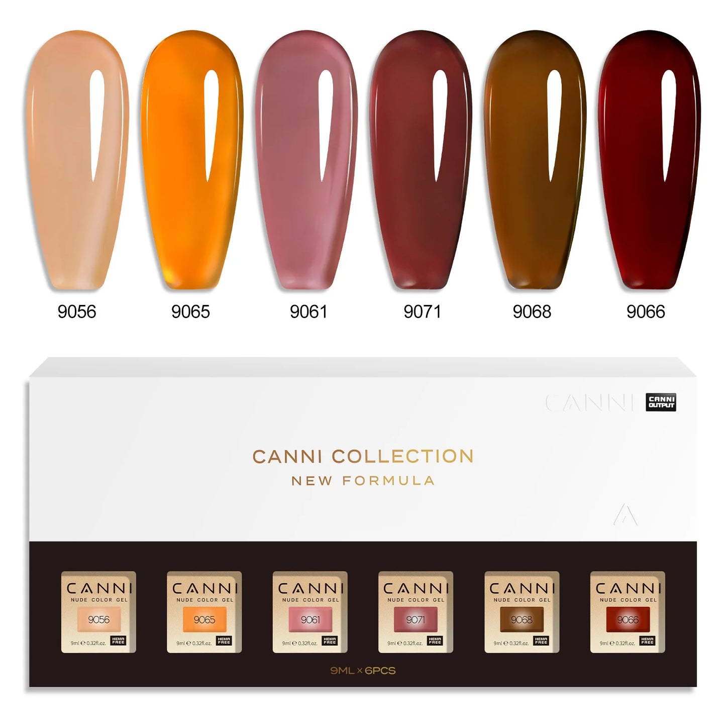 CANNI Hema Free Nail Gel Polish Thanks Giving Gift Christmas Red Color Collection Semi Permanent 9ml French Nail Gorgeous Color
