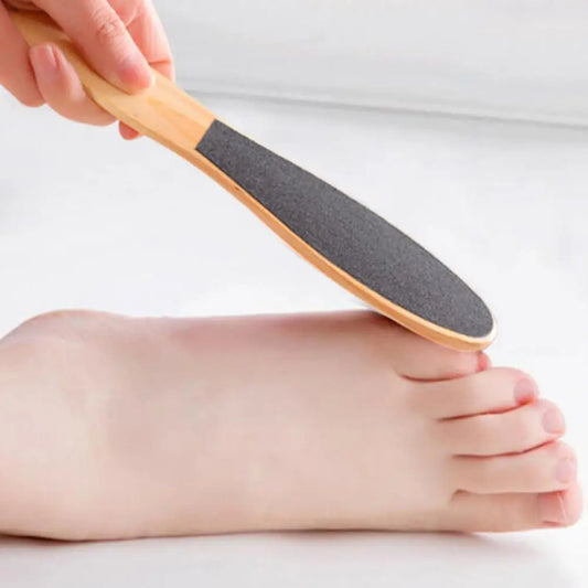 1 Pcs Portable Sandpaper Foot File Callus Dead Skin Remover Pedicure Double Side Wooden Handle Pedicure Tools Callus Remover