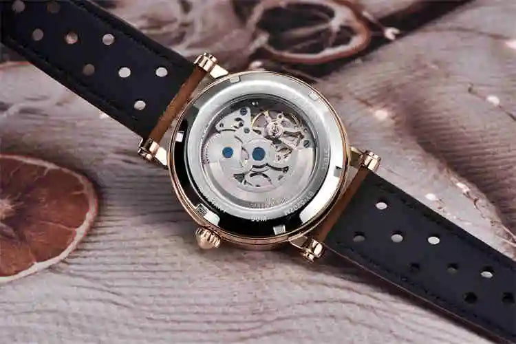 Benyar Watch 5202  Genuine Leather Strap Waterproofing Skeleton Low Moq Business Luxury Custom Face Man Mechanical Watch