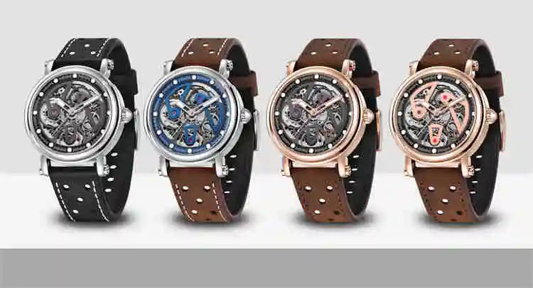 Benyar Watch 5202  Genuine Leather Strap Waterproofing Skeleton Low Moq Business Luxury Custom Face Man Mechanical Watch