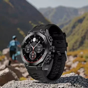 AM18 Smart Watch 1.43 Inch AMOLED Screen Music Playback Blood Pressure Monitoring IOS Activity Tracker Smart Watch for Men