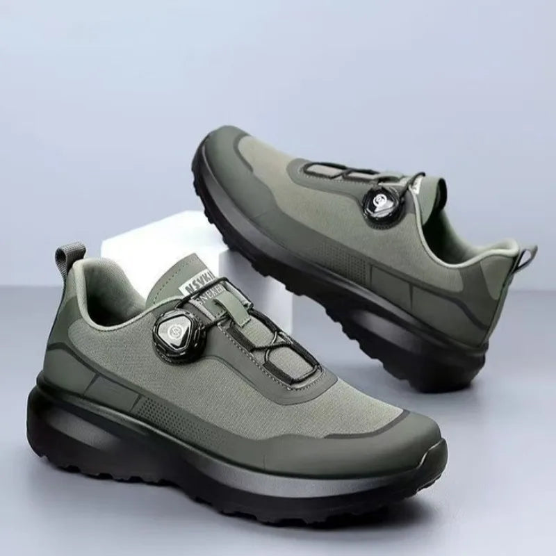 Original New Men Rotating-button Driving Sneakers Platform Casual Walking Shoes Outdoor Wear-resistant Running Sports Shoes Plus