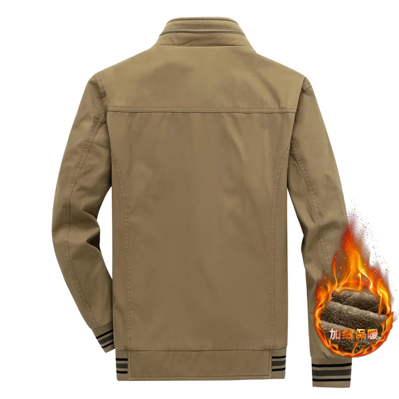 fleece warm Zipper jackets Top Men's Fashion Aviator Jacket Fleece Thickened Warm Baseball Jacket Autumn And Winter coats men