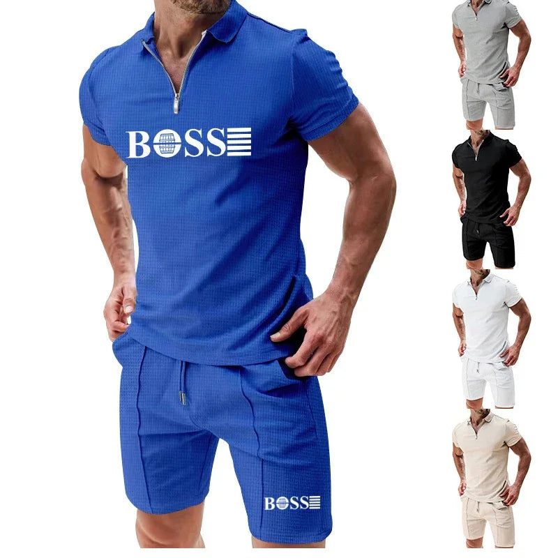 The new series of European and American men's summer POLO shirts, short-sleeved sets and sportswear feature comfortable and brea