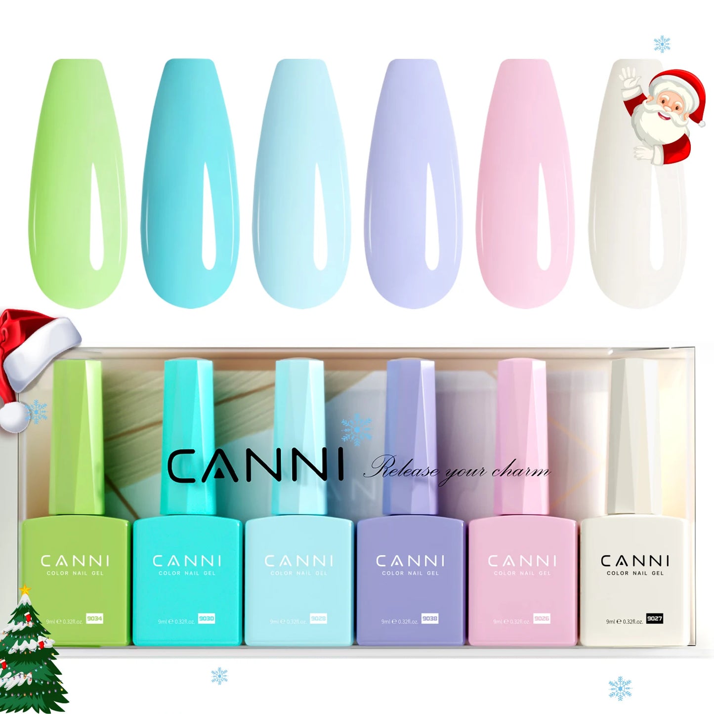 CANNI Hema Free Nail Gel Polish Thanks Giving Gift Christmas Red Color Collection Semi Permanent 9ml French Nail Gorgeous Color