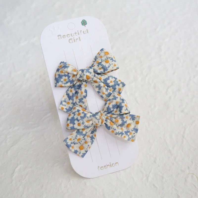 Elegant Bows hair clip, Lovely Children's Headwear, Cute Baby Hair Accessories, Trendy Full Coverage Fabric Hairpin for Girls