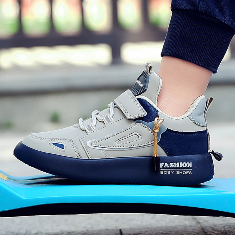 New Leather Kids Running Shoes Fashion Children  Casual Walking Student Tennis Sneakers Non Slip