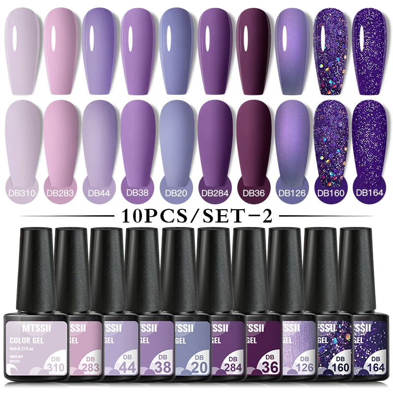 10PCS Coffee Color Gel Nail Polish Set Brown Earth Semi Permanent UV Gel Chocolate Autumn Winter Soak Off Nail Art Gel Varnish