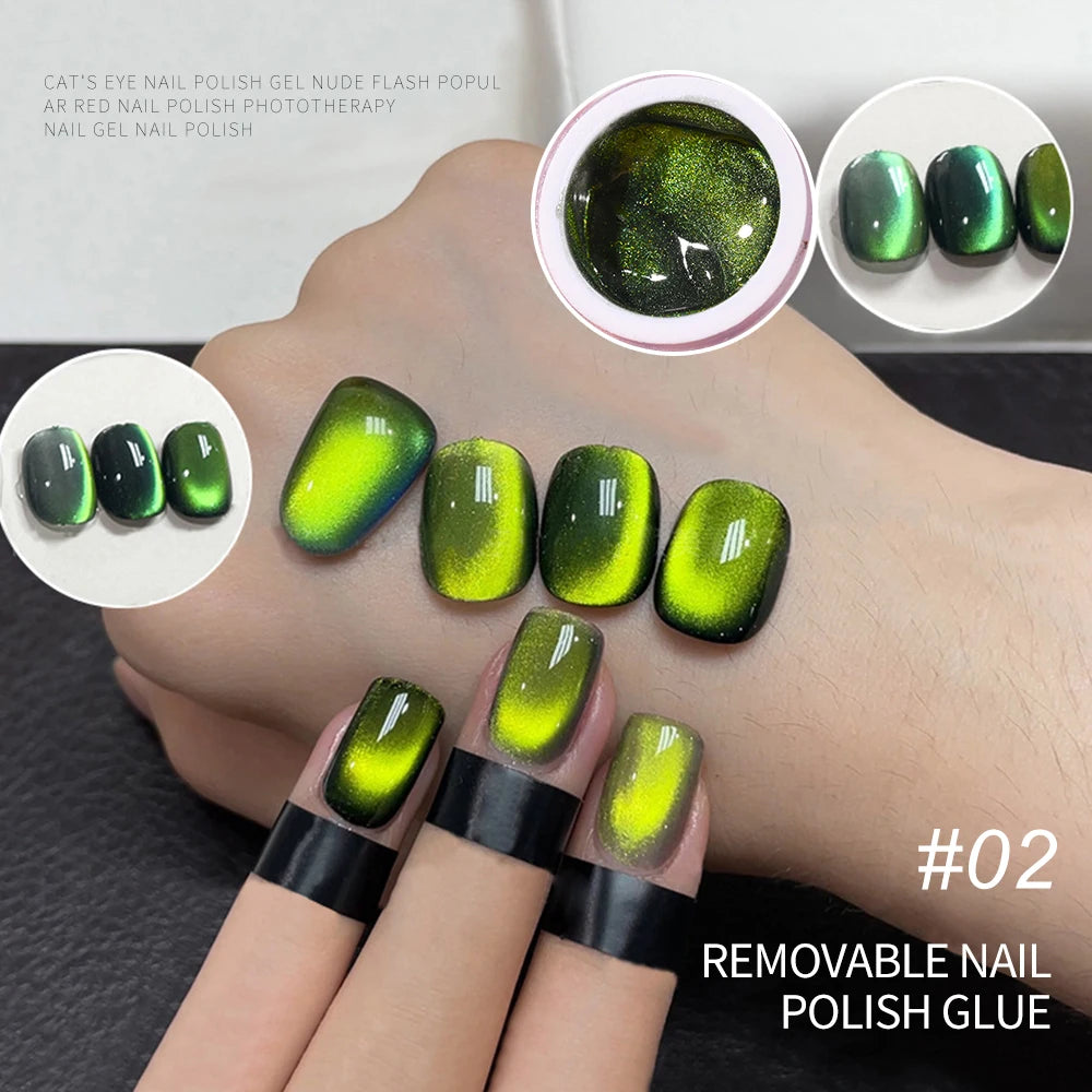 6ml Cat Eye Gel Nail Polish Shiny Magnetic Gel Semi Permanent Soak Off UV Gel Glitter Manicure Crystal Starry Nail Gel Varnish *