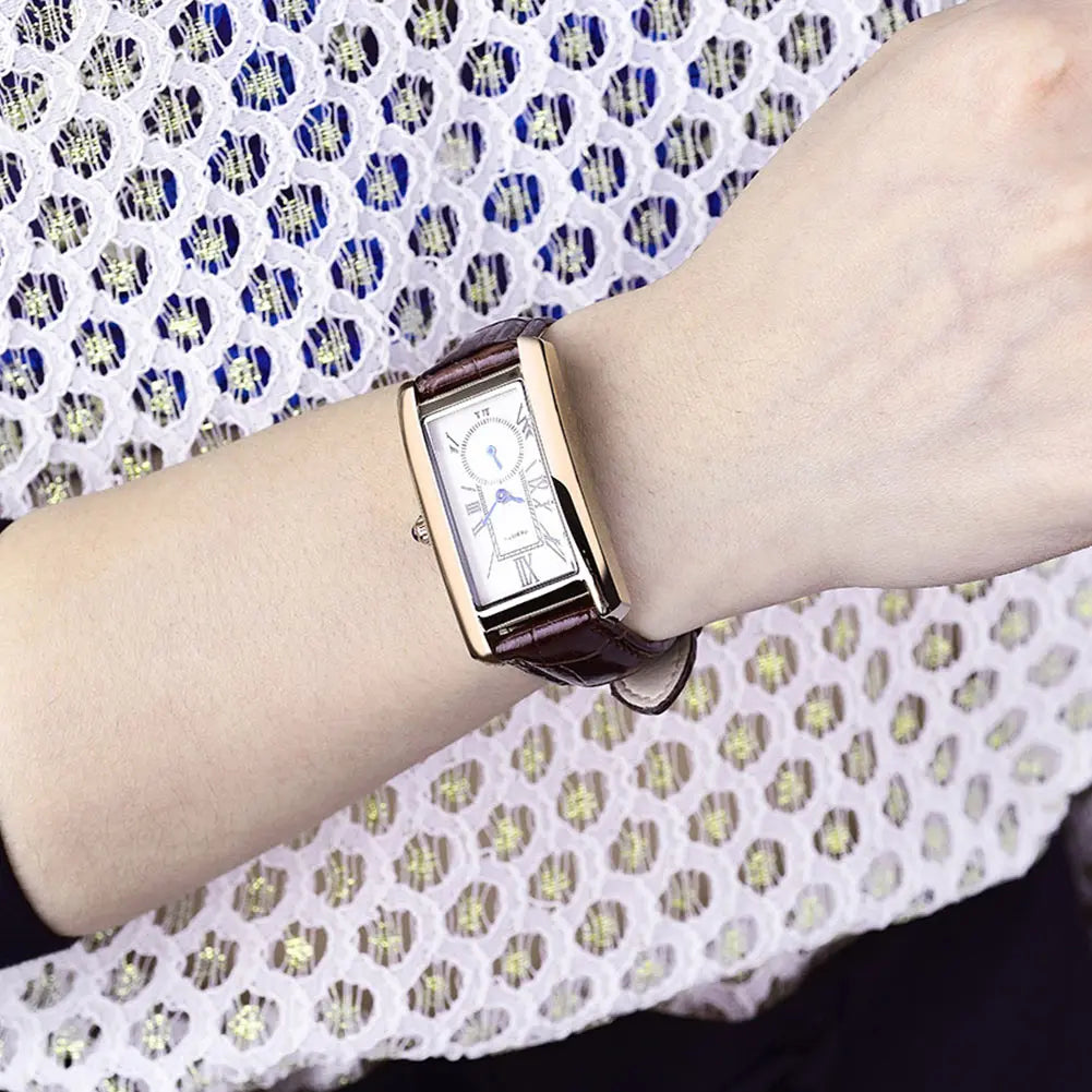 Women's Watch Men Casual Watch Independent Small Seconds Dial Wrist Watch with Leather Strap Elegant Man Watch Luxury Watch