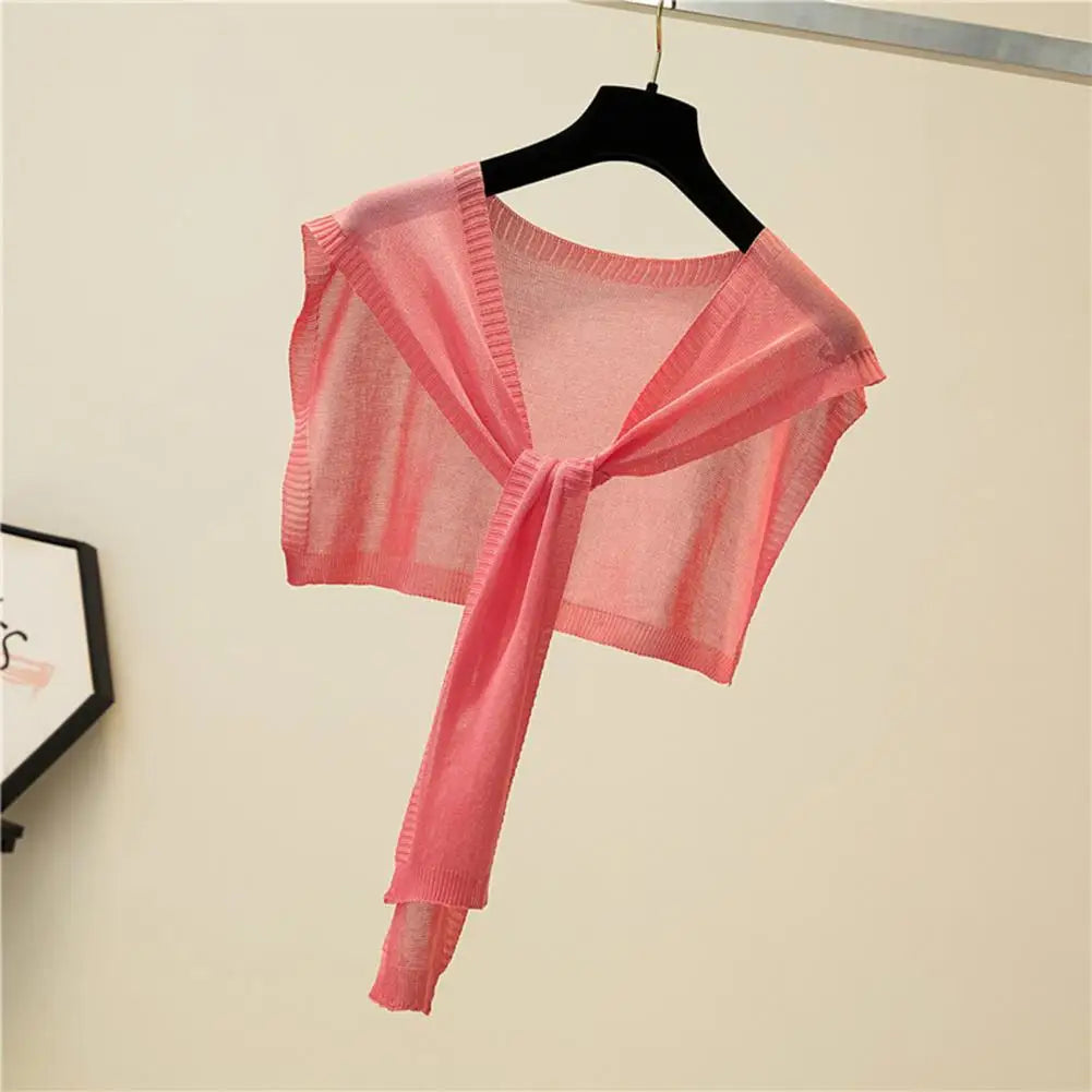 Temperament Skin-Touching Versatile Summer Lady Knitted Thin Shoulder Shawl Fake Lapel Costume Accessories
