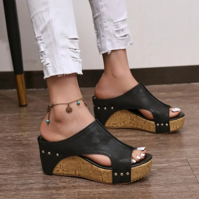 Women Slippers Roman Open Toe Platform Sandals Women Summer Retro Peep Toe Wedges Casual Slippers Slides Women Zapatos De Mujer