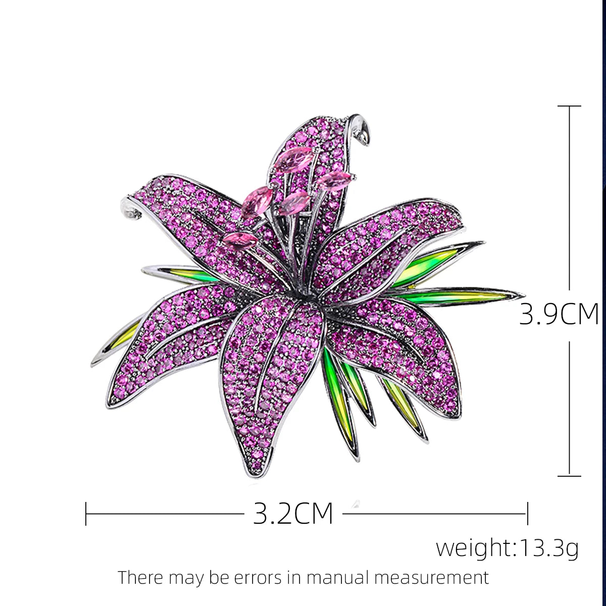 SUYU Autumn New Women's Luxury Zircon Black Flower brooch Stylish and Elegant Design Lily brooch