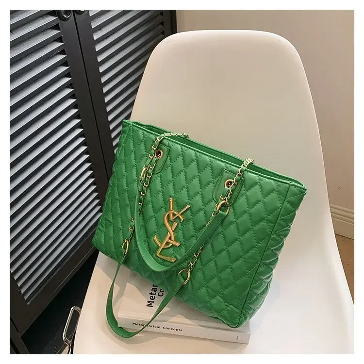 Trendy 2025 Women's Chain Rhombus Bag - High - End Fragrant Tote with Large Capacity for Daily & Diapers