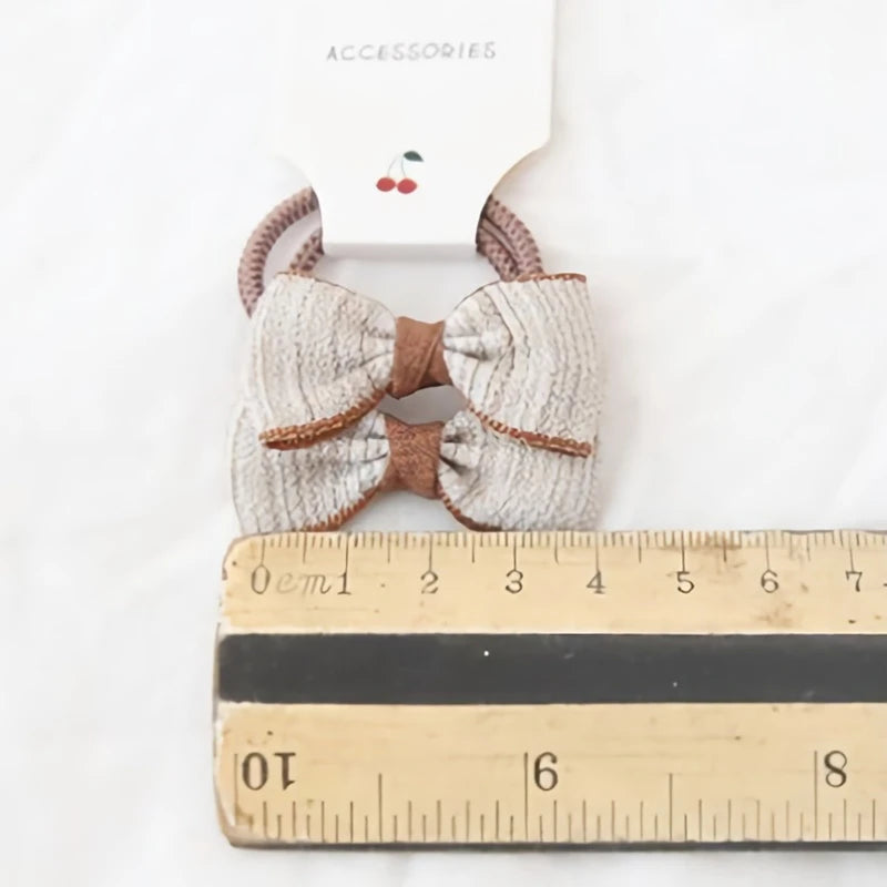 2Pcs Cute Princess Headwear Elastic Headband Children Ropes Baby Girls Bowknot Rubber Hair Band for Kids Headdress Accessories