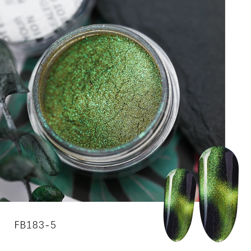 53 Jars 3D Cat Eye Effect Magnet Nail Powder Shiny Sparkly Mirror Nail Glitter Dust UV Gel Polish Chrome DIY Nail Art Pigment #F