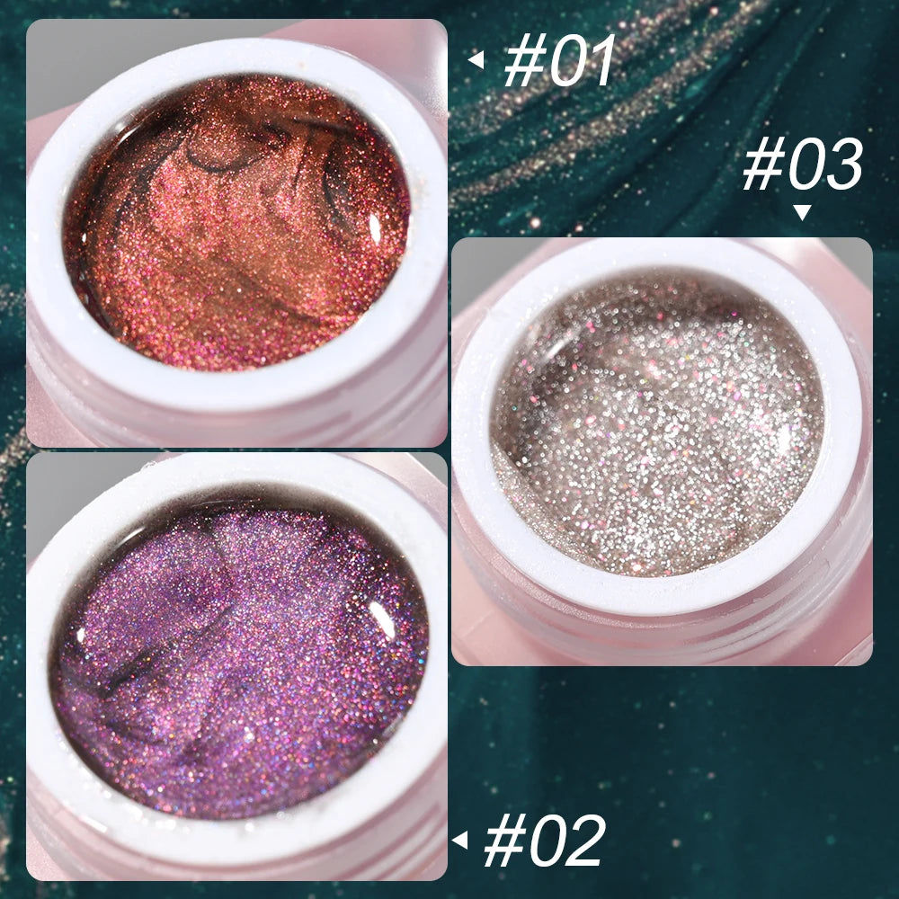 6ml Cat Eye Gel Nail Polish Shiny Magnetic Gel Semi Permanent Soak Off UV Gel Glitter Manicure Crystal Starry Nail Gel Varnish *