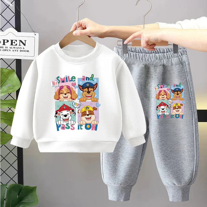 PAW Patrol Children's Sets Anime Printed Boys Girls Pullover and Long Pants Two Piece Set Autumn Kids Casual Thin Tracksuit