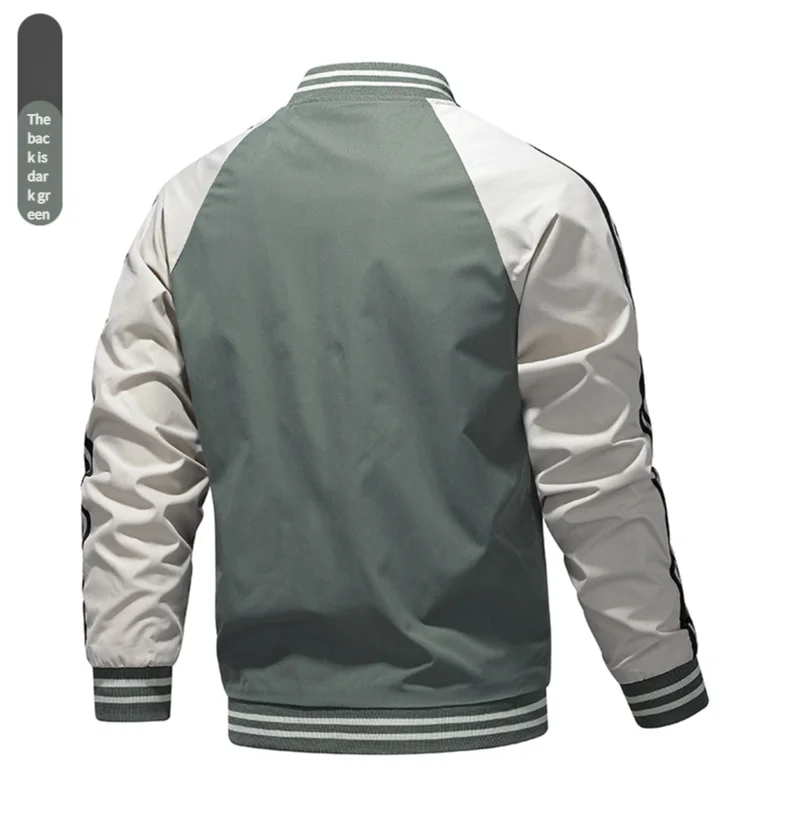New autumn jacket for young men baseball collar two-bar jacket