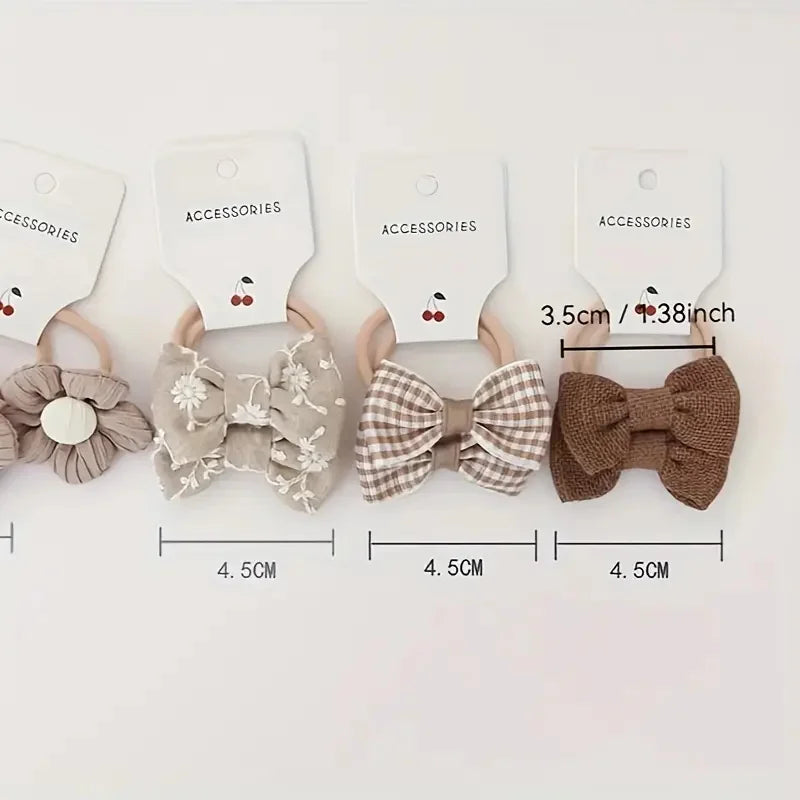 10Pcs Headbands with Colorful Flowers & Bows Soft Polyester Hairbands Perfect for Casual Wear Playful Design Hair Accessories