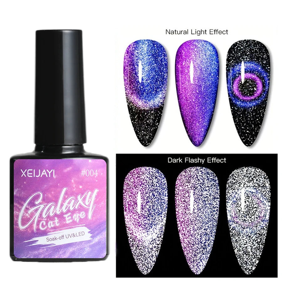 6ml Cat Eye Gel Nail Polish Shiny Magnetic Gel Semi Permanent Soak Off UV Gel Glitter Manicure Crystal Starry Nail Gel Varnish *