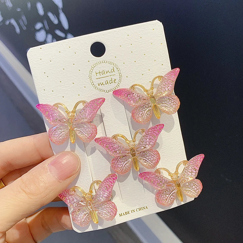 5PCS/Set Lace Bow Princess Baby Hairpins Cute Cartoon Bear Rabbit Sided Clips for Girl Floral Hair Clips Kids Hair Accessories