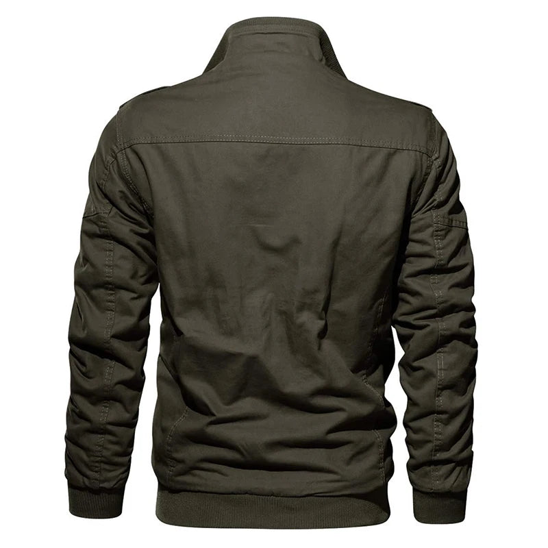 MAGCOMSEN Winter Fleece Men's Motorcycle Jackets Thermal Bomber Jackets Stand Collar Windbreaker Multi-pockets Worker Coats