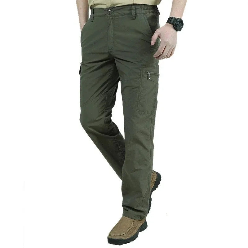 Quick Dry Casual Pants Men Summer Outdoors Style Trousers Men's Tactical Cargo Pants Male lightweight Waterproof Trousers