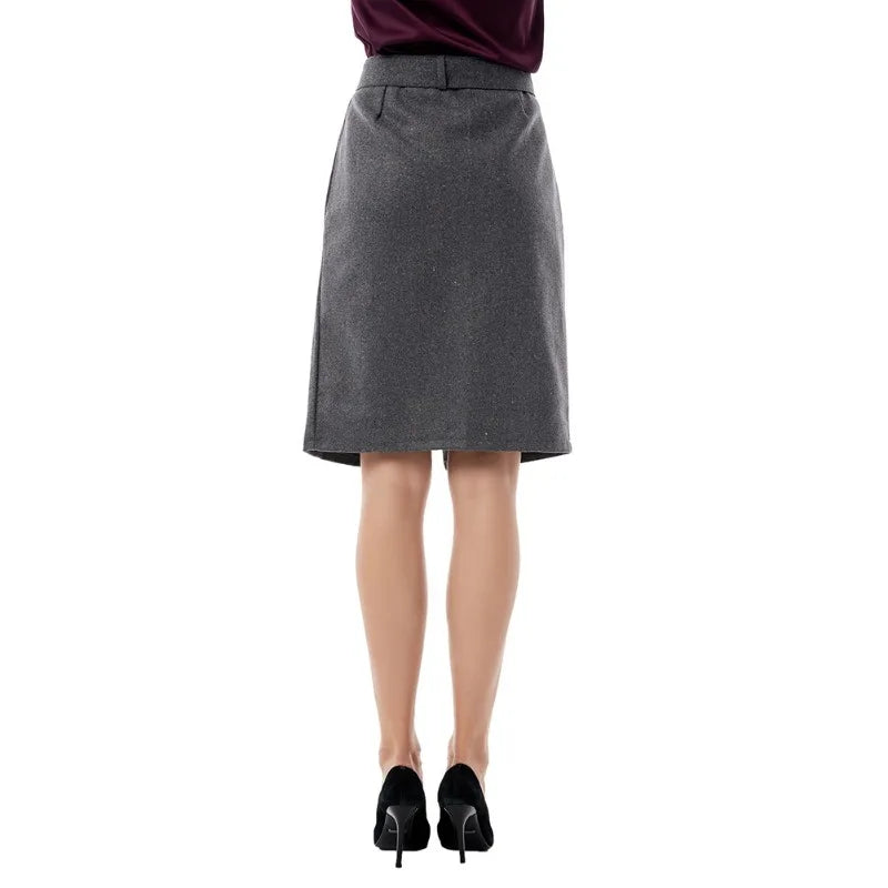 Fashion new large size high waist fashion casual mid-length wool pencil skirt women's skirts women.