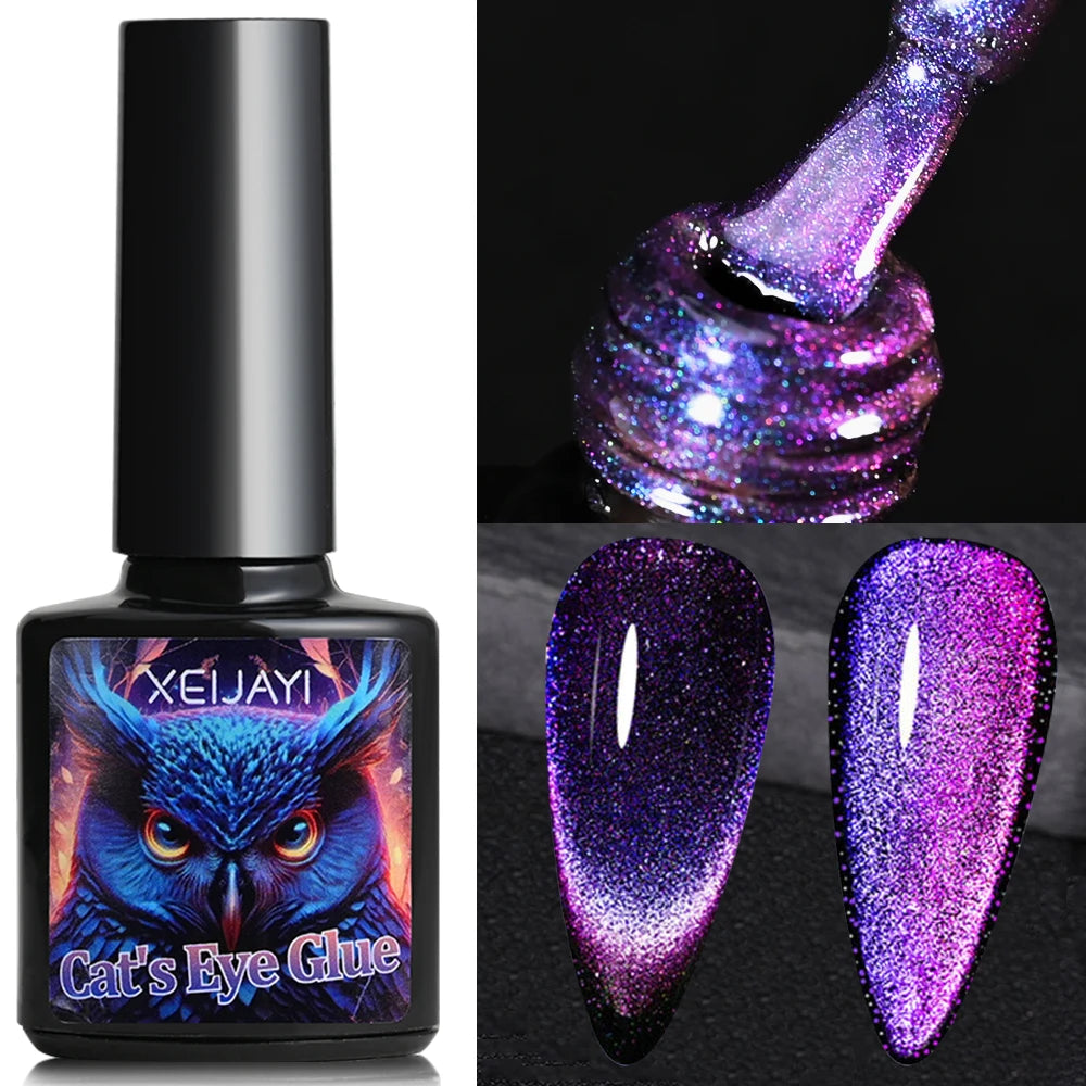 6ml Cat Eye Gel Nail Polish Shiny Magnetic Gel Semi Permanent Soak Off UV Gel Glitter Manicure Crystal Starry Nail Gel Varnish *
