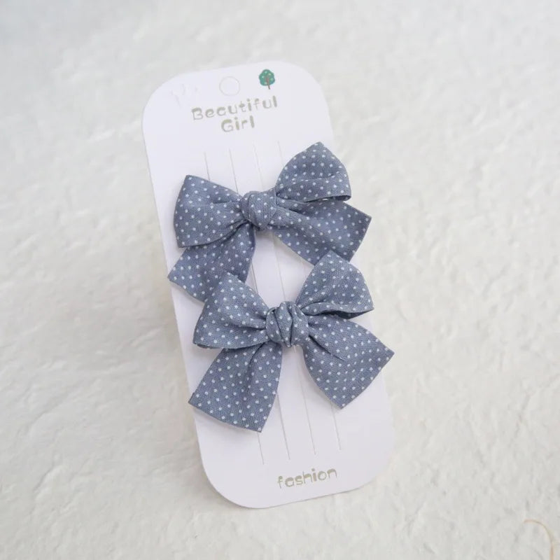 Elegant Bows hair clip, Lovely Children's Headwear, Cute Baby Hair Accessories, Trendy Full Coverage Fabric Hairpin for Girls