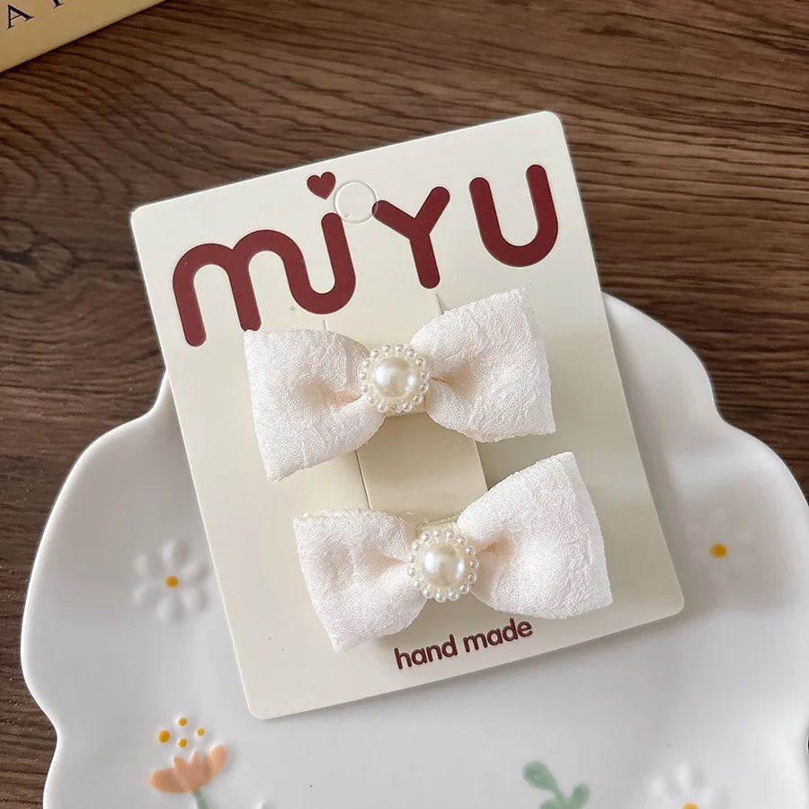 Cute Lace Bow Hairpins Girls Kids Baby Child Tie Hair Clips Barrettes Accessories Elastic Hair Band Rope Ring Headwear Headdress