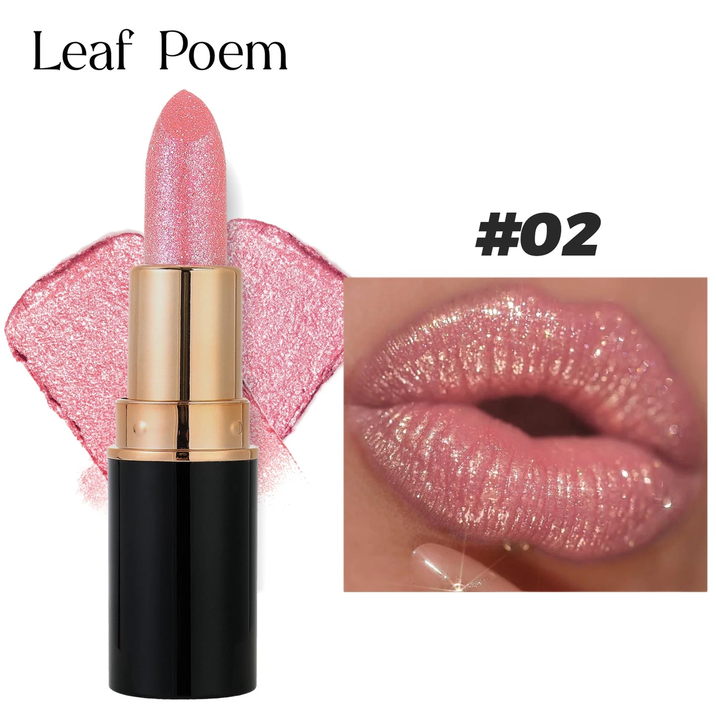 Metallic Glitter Lipstick Dazzling Moisturizing Velvety Sexy Red Lip Gloss Waterproof Matte Diamond Pearlescent Lip Tint Balm