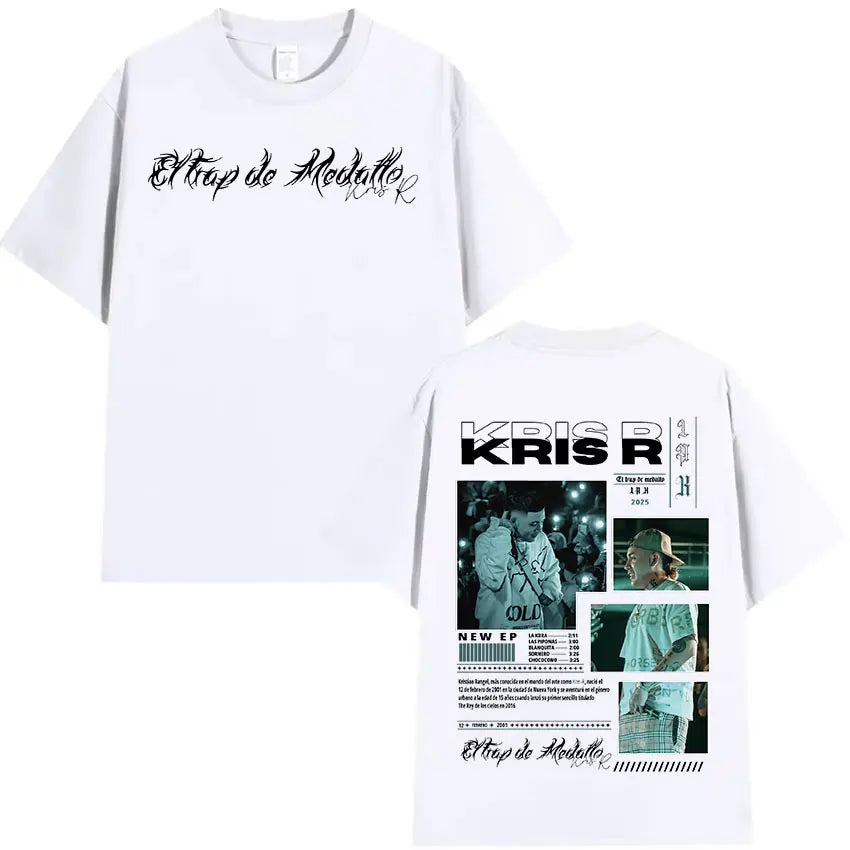 Rapper Kris R Album 2025 Graphic T-Shirt Men's Vintage Fashion High Quality T-shirts Hip Hop Oversized Cotton T Shirt Streetwear