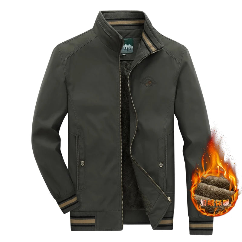 fleece warm Zipper jackets Top Men's Fashion Aviator Jacket Fleece Thickened Warm Baseball Jacket Autumn And Winter coats men