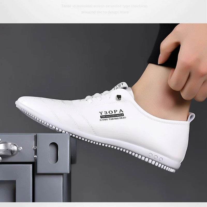 Men's Leather Shoes New Black Soft Bottom Anti Slip and Breath Shoes 2025 Men's Business Dress Casual  Luxury Light Flat Zapatos