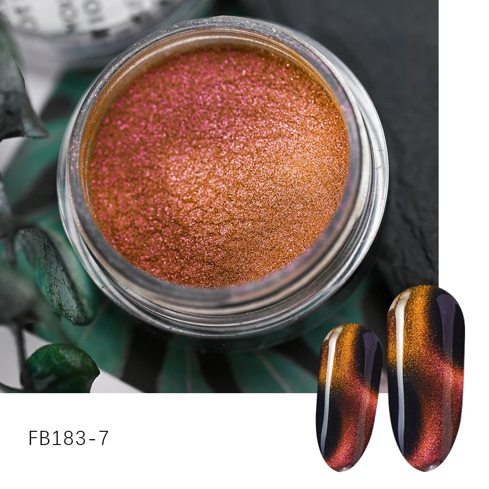 53 Jars 3D Cat Eye Effect Magnet Nail Powder Shiny Sparkly Mirror Nail Glitter Dust UV Gel Polish Chrome DIY Nail Art Pigment #F
