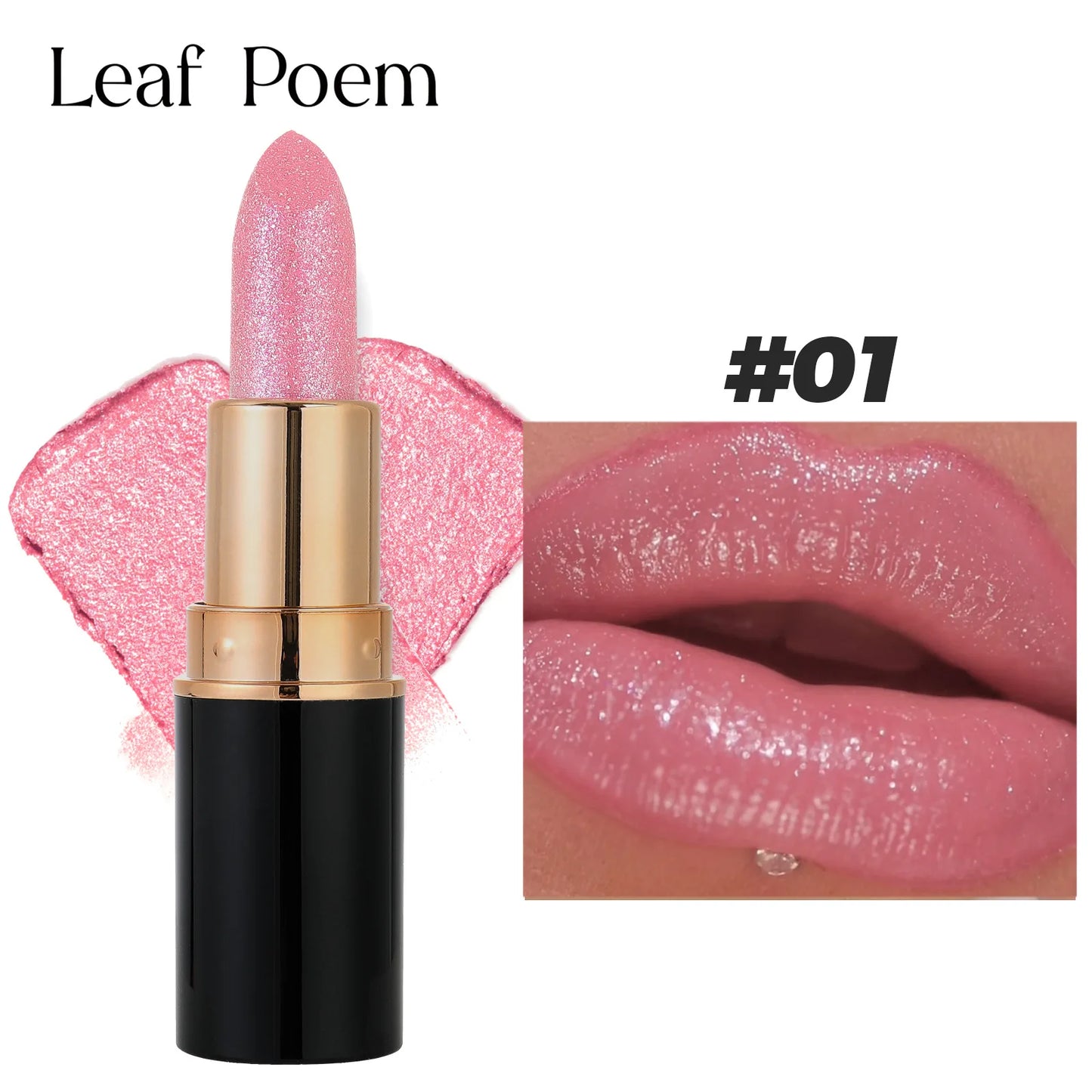 Metallic Glitter Lipstick Dazzling Moisturizing Velvety Sexy Red Lip Gloss Waterproof Matte Diamond Pearlescent Lip Tint Balm