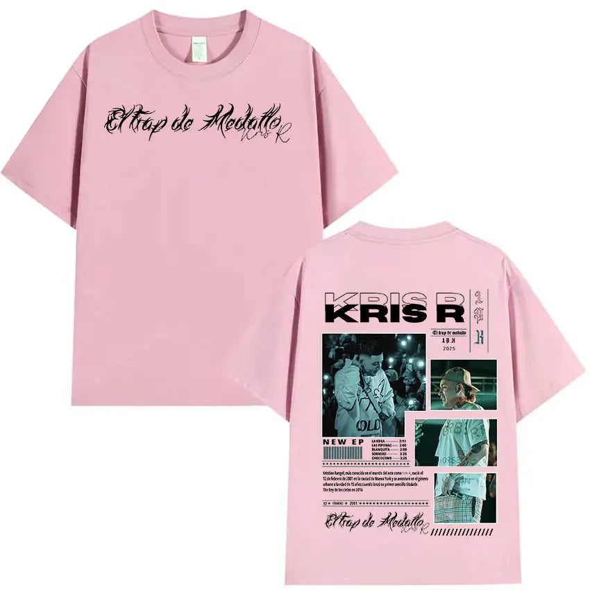 Rapper Kris R Album 2025 Graphic T-Shirt Men's Vintage Fashion High Quality T-shirts Hip Hop Oversized Cotton T Shirt Streetwear