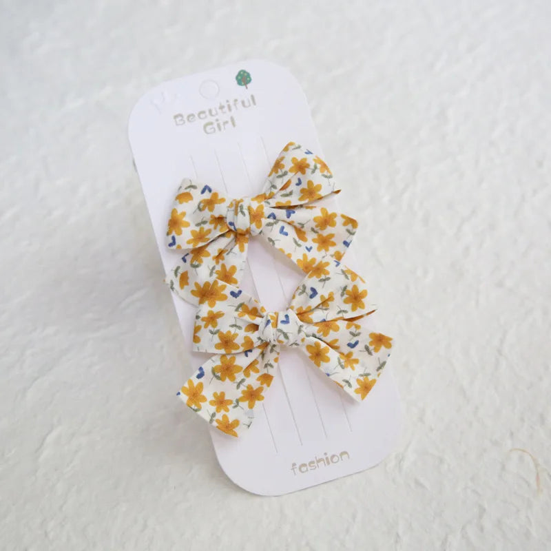 Elegant Bows hair clip, Lovely Children's Headwear, Cute Baby Hair Accessories, Trendy Full Coverage Fabric Hairpin for Girls