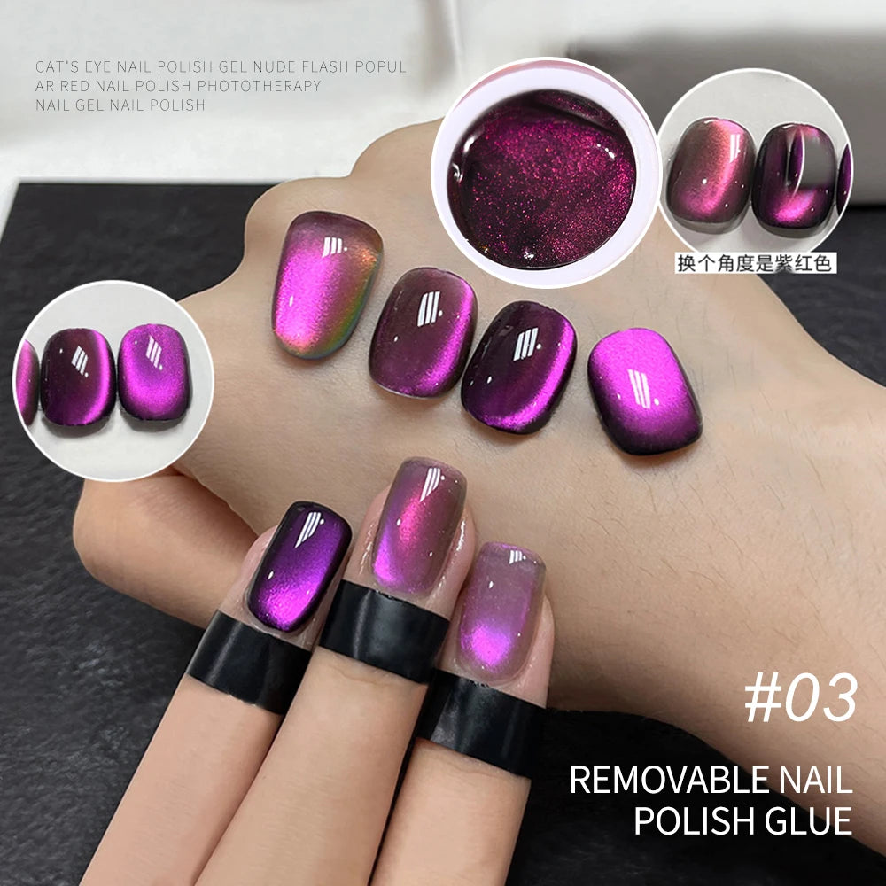 6ml Cat Eye Gel Nail Polish Shiny Magnetic Gel Semi Permanent Soak Off UV Gel Glitter Manicure Crystal Starry Nail Gel Varnish *