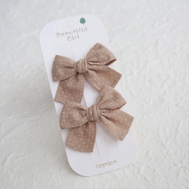Elegant Bows hair clip, Lovely Children's Headwear, Cute Baby Hair Accessories, Trendy Full Coverage Fabric Hairpin for Girls