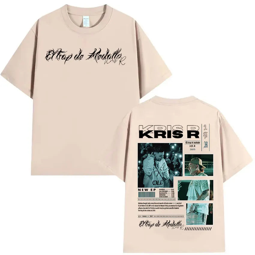 Rapper Kris R Album 2025 Graphic T-Shirt Men's Vintage Fashion High Quality T-shirts Hip Hop Oversized Cotton T Shirt Streetwear