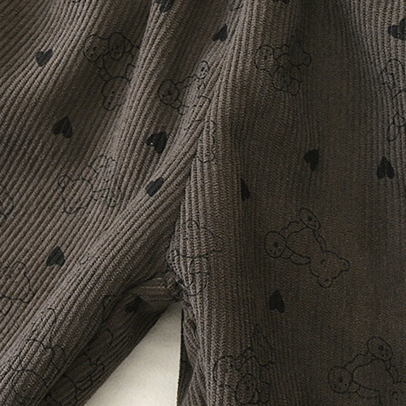 Winter Warm Fleece Lined Kids Pants Printed Toddler Boys Girls Trousers Retro Polka Dot Pattern Children's Clothes